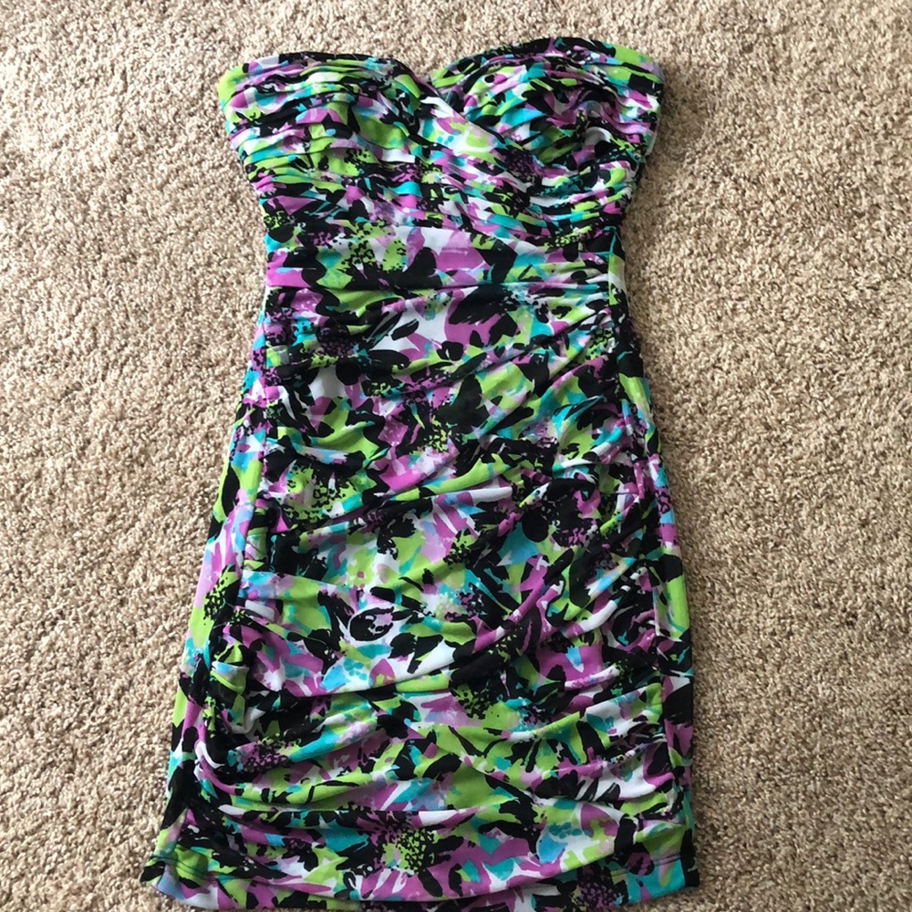 Strapless multi colored dress! Size 9